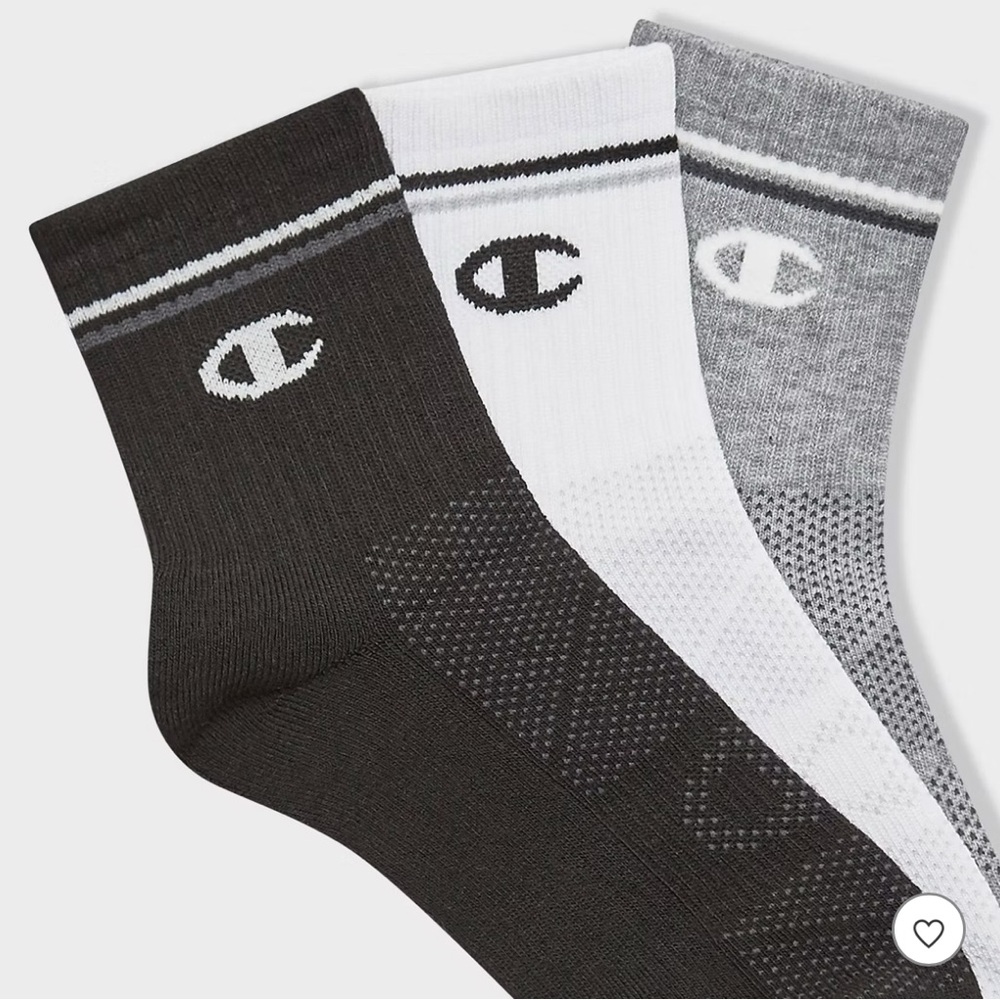 NWT Champion 3 pairs all-sport performance cushion, moisture wicking mid crew